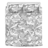 White Snow Camouflage Print Duvet Cover Bedding Set