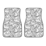 White Snow Camouflage Print Front Car Floor Mats