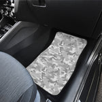 White Snow Camouflage Print Front Car Floor Mats