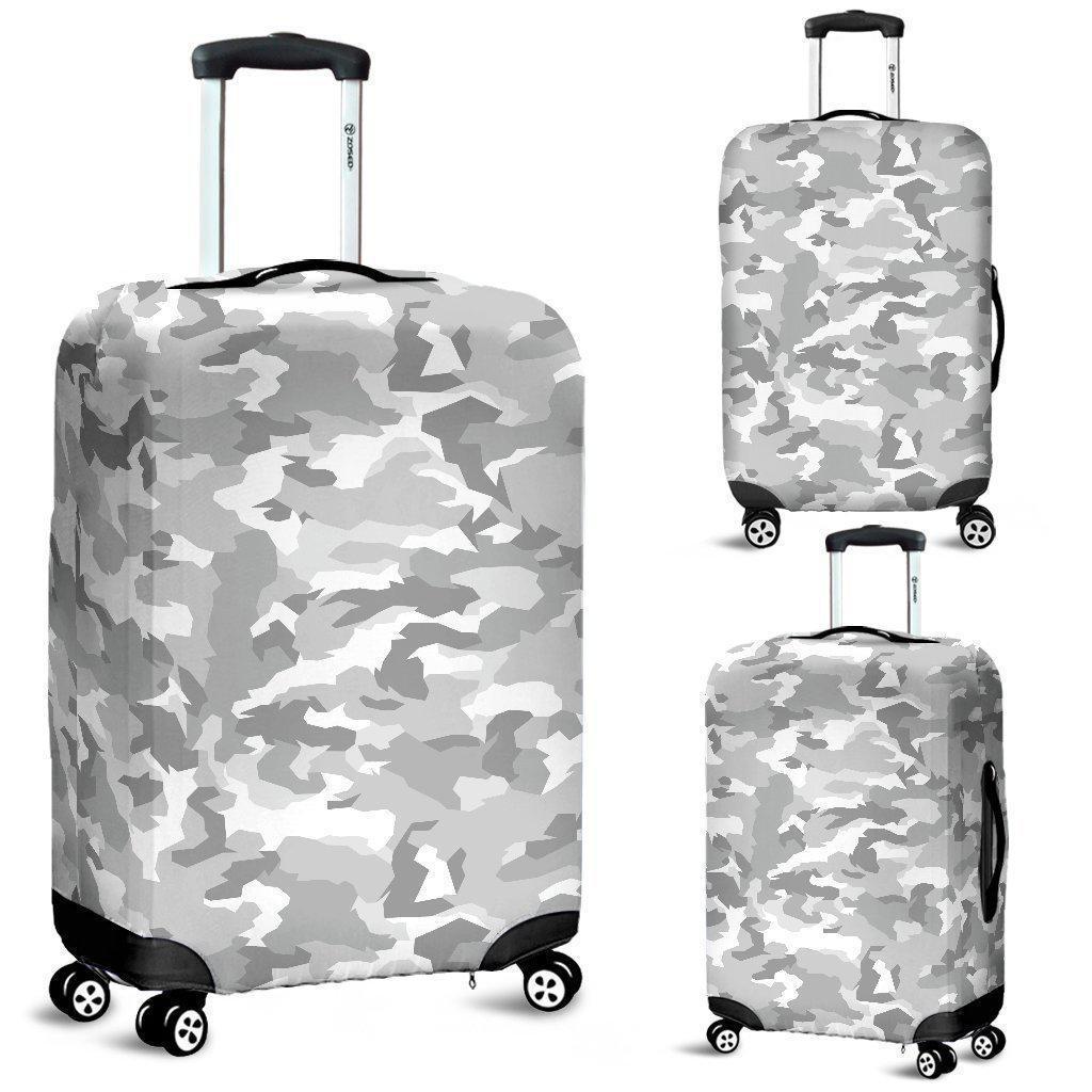 White Snow Camouflage Print Luggage Cover GearFrost