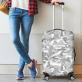 White Snow Camouflage Print Luggage Cover