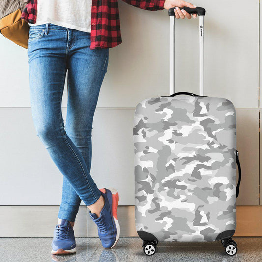 White Snow Camouflage Print Luggage Cover GearFrost