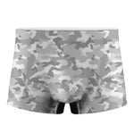 White Snow Camouflage Print Men's Boxer Briefs