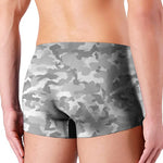 White Snow Camouflage Print Men's Boxer Briefs
