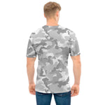 White Snow Camouflage Print Men's T-Shirt