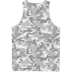 White Snow Camouflage Print Men's Tank Top