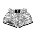 White Snow Camouflage Print Muay Thai Boxing Shorts