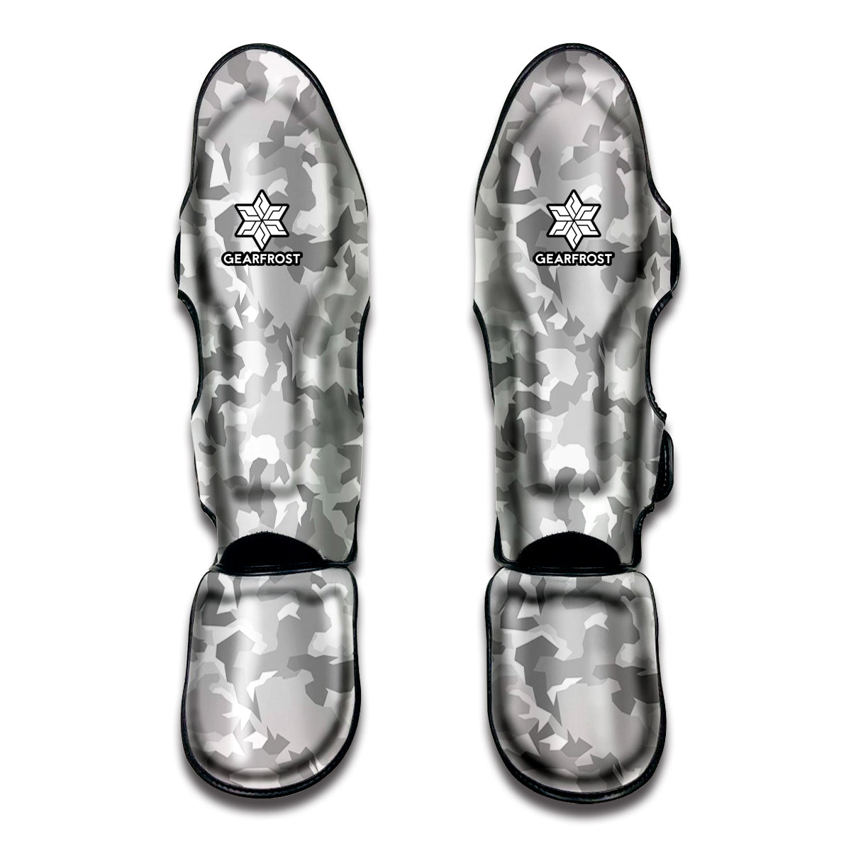White Snow Camouflage Print Muay Thai Shin Guard