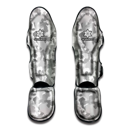 White Snow Camouflage Print Muay Thai Shin Guard