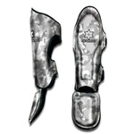 White Snow Camouflage Print Muay Thai Shin Guard