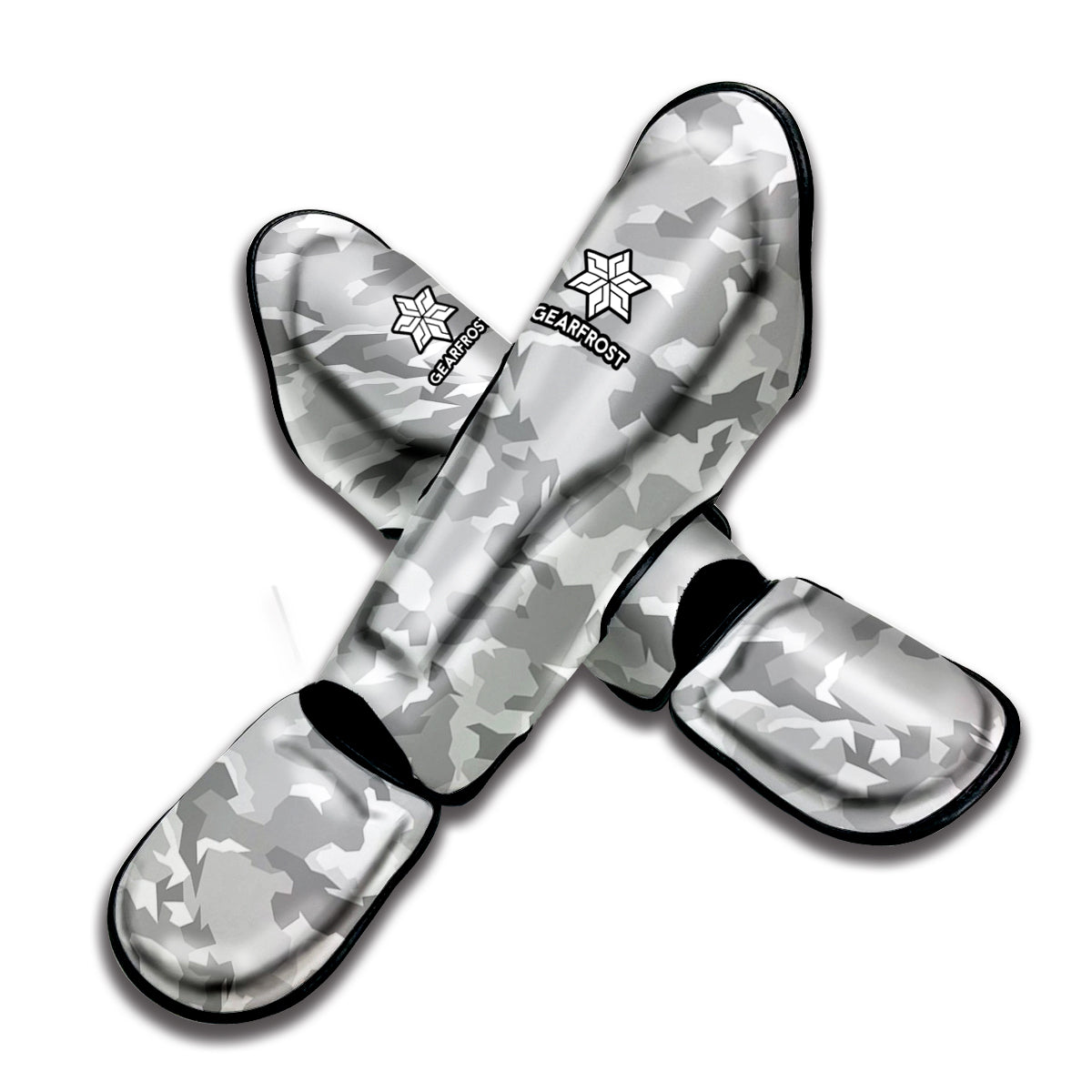 White Snow Camouflage Print Muay Thai Shin Guard