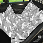 White Snow Camouflage Print Pet Car Back Seat Cover