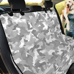 White Snow Camouflage Print Pet Car Back Seat Cover