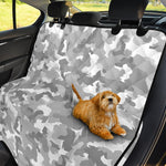White Snow Camouflage Print Pet Car Back Seat Cover