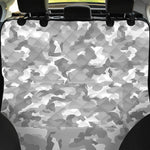 White Snow Camouflage Print Pet Car Back Seat Cover
