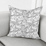 White Snow Camouflage Print Pillow Cover