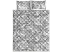 White Snow Camouflage Print Quilt Bed Set
