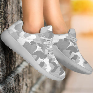 White Snow Camouflage Print Sport Shoes GearFrost