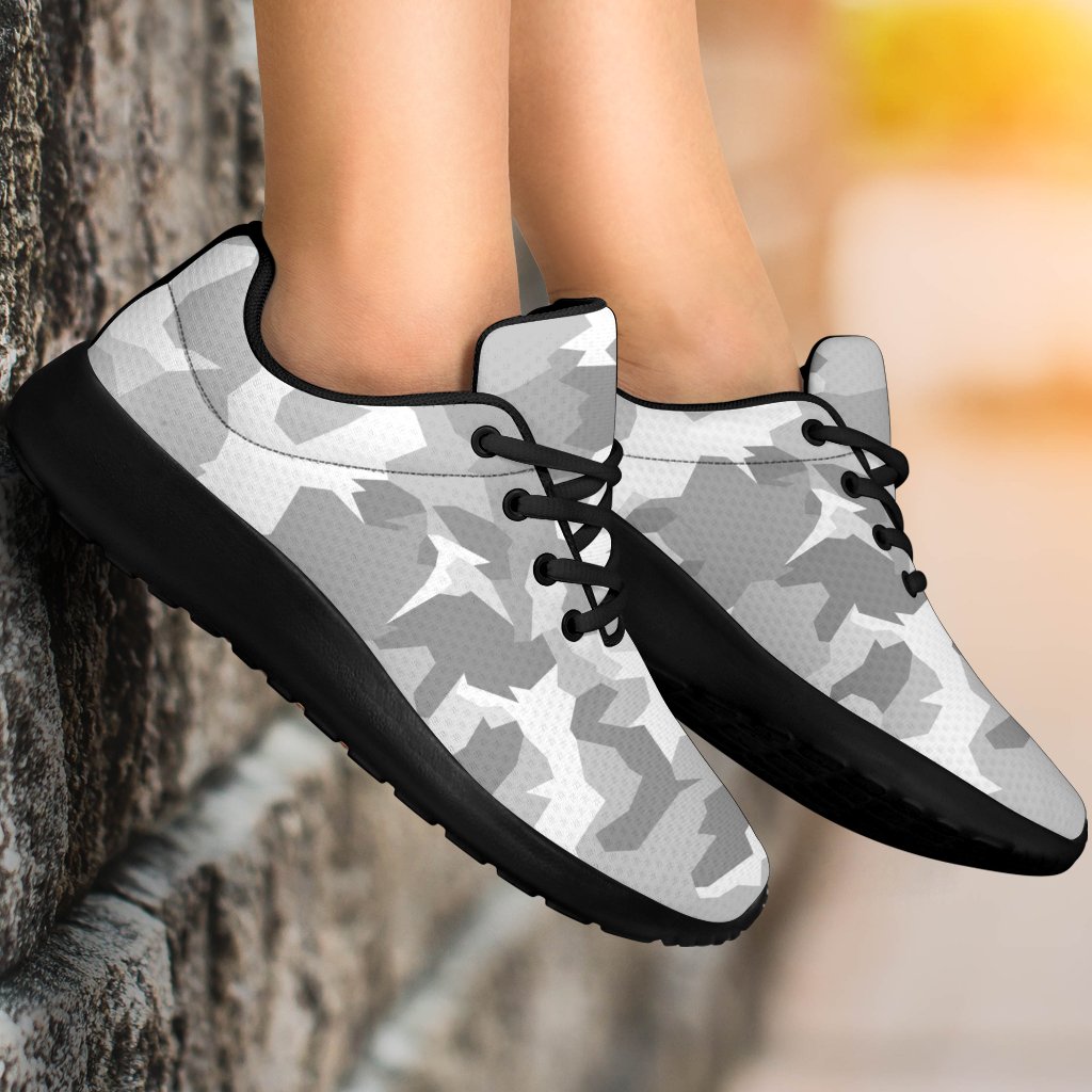 White Snow Camouflage Print Sport Shoes GearFrost