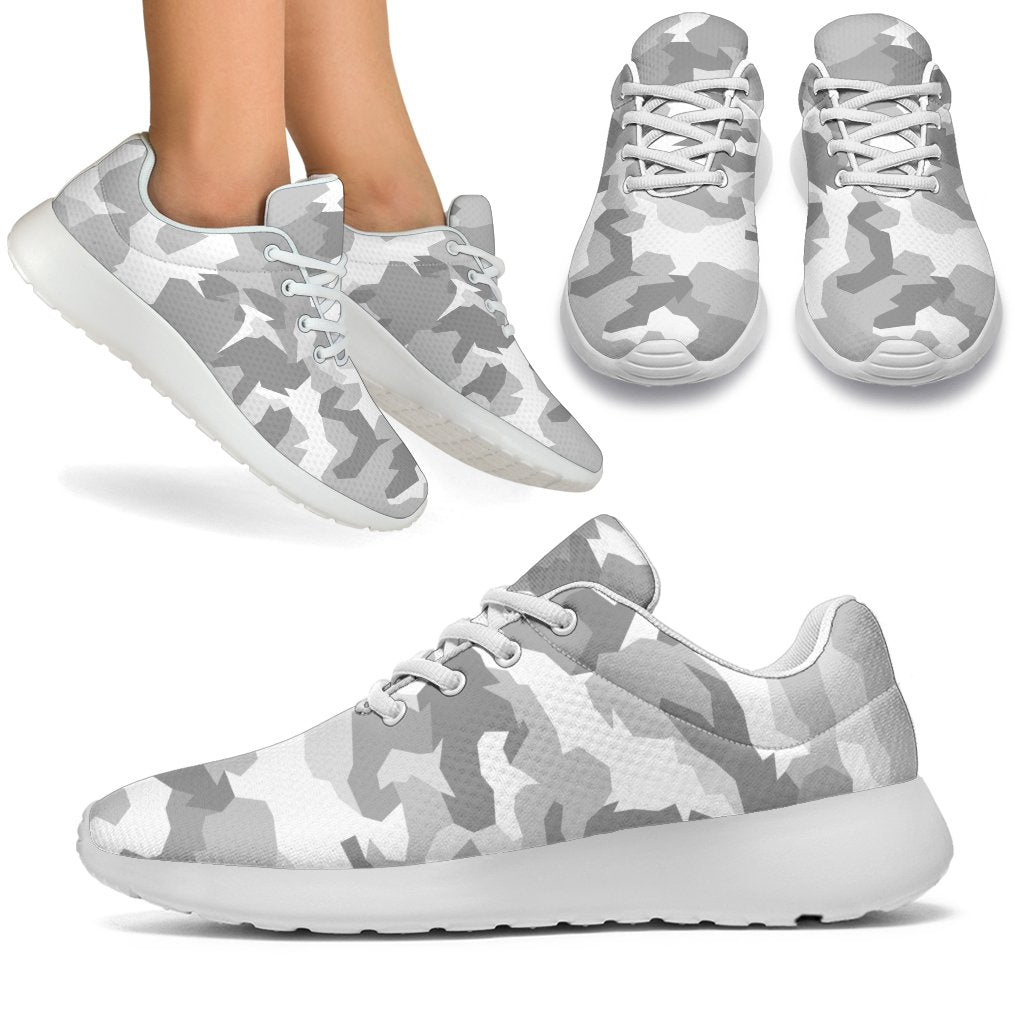 White Snow Camouflage Print Sport Shoes GearFrost