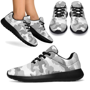 White Snow Camouflage Print Sport Shoes GearFrost