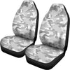 White Snow Camouflage Print Universal Fit Car Seat Covers