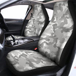 White Snow Camouflage Print Universal Fit Car Seat Covers