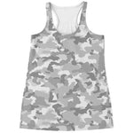White Snow Camouflage Print Women's Racerback Tank Top