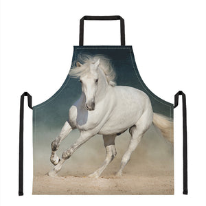 White Stallion Horse Print Apron