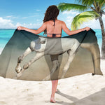 White Stallion Horse Print Beach Sarong Wrap