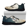 White Stallion Horse Print Black Running Shoes