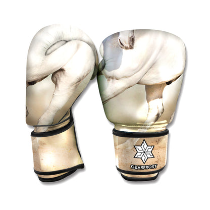 White Stallion Horse Print Boxing Gloves