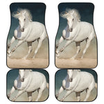 White Stallion Horse Print Front and Back Car Floor Mats