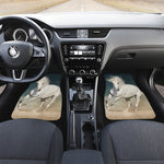 White Stallion Horse Print Front and Back Car Floor Mats