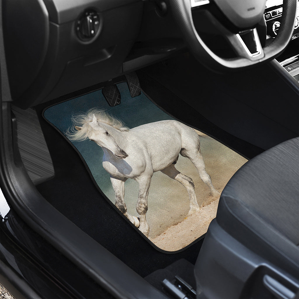 White Stallion Horse Print Front Car Floor Mats