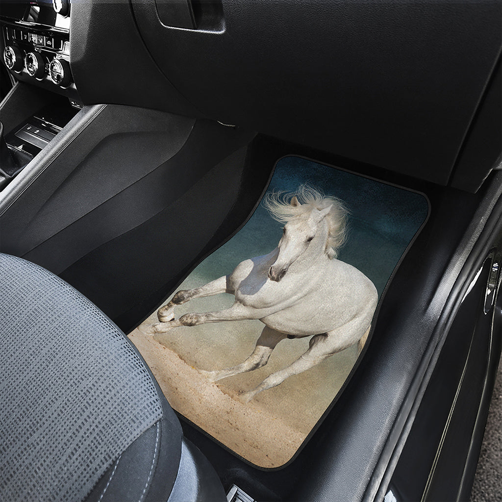 White Stallion Horse Print Front Car Floor Mats