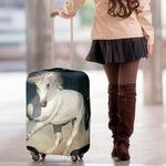 White Stallion Horse Print Luggage Cover