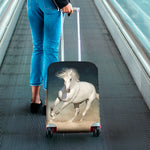 White Stallion Horse Print Luggage Cover