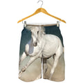 White Stallion Horse Print Men's Shorts