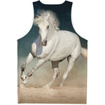 White Stallion Horse Print Men's Tank Top