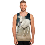 White Stallion Horse Print Men's Tank Top