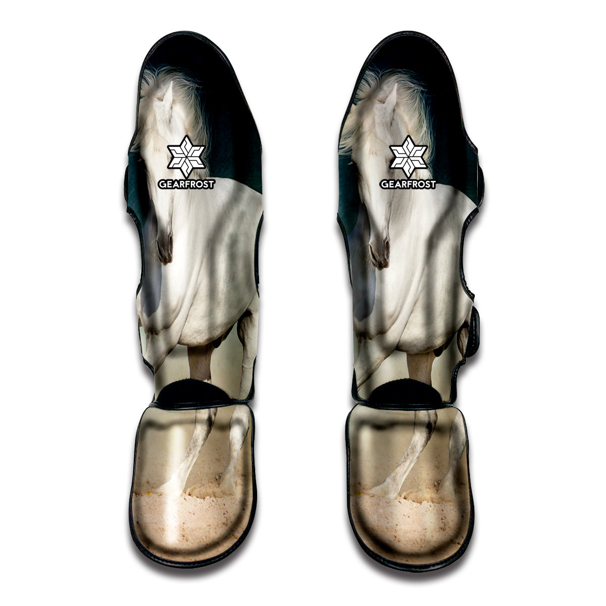 White Stallion Horse Print Muay Thai Shin Guard