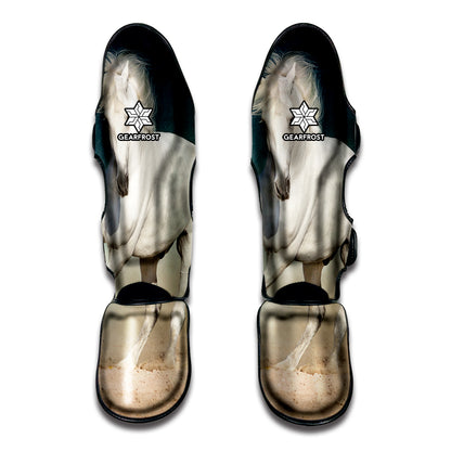 White Stallion Horse Print Muay Thai Shin Guard