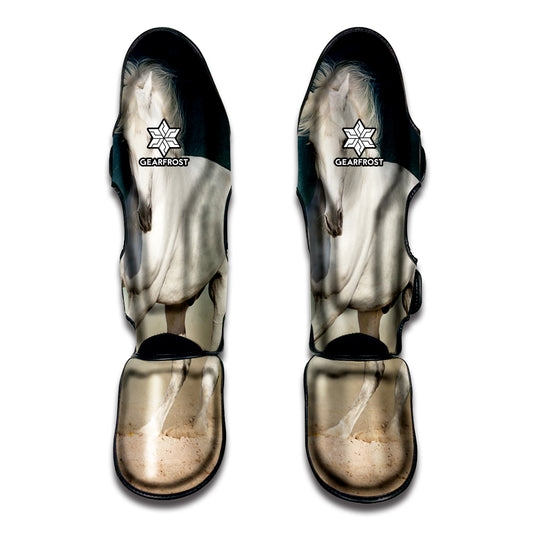 White Stallion Horse Print Muay Thai Shin Guard
