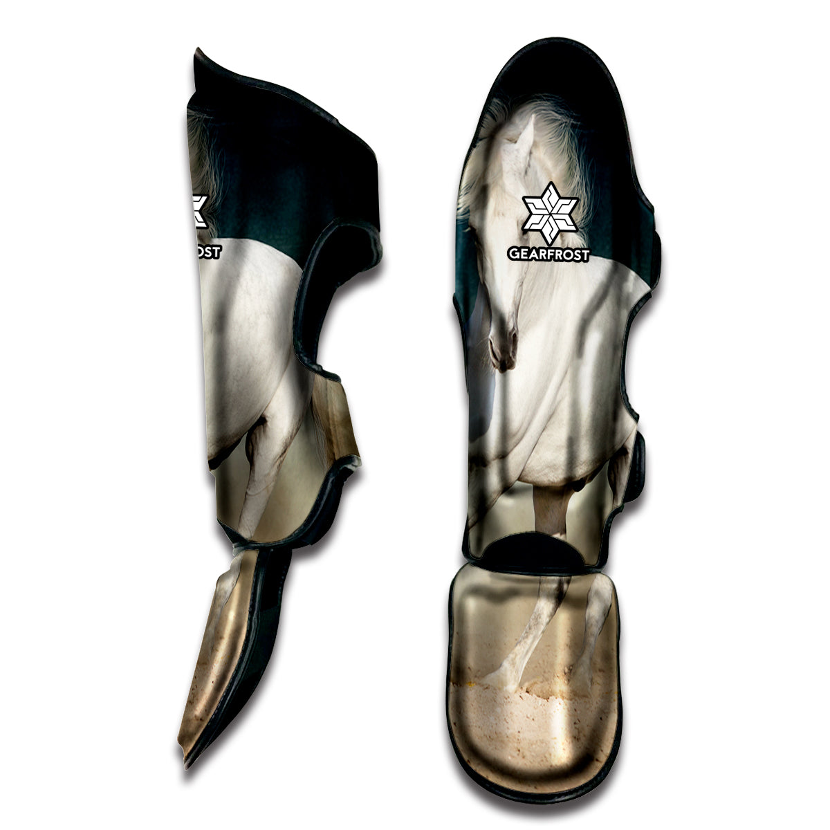 White Stallion Horse Print Muay Thai Shin Guard