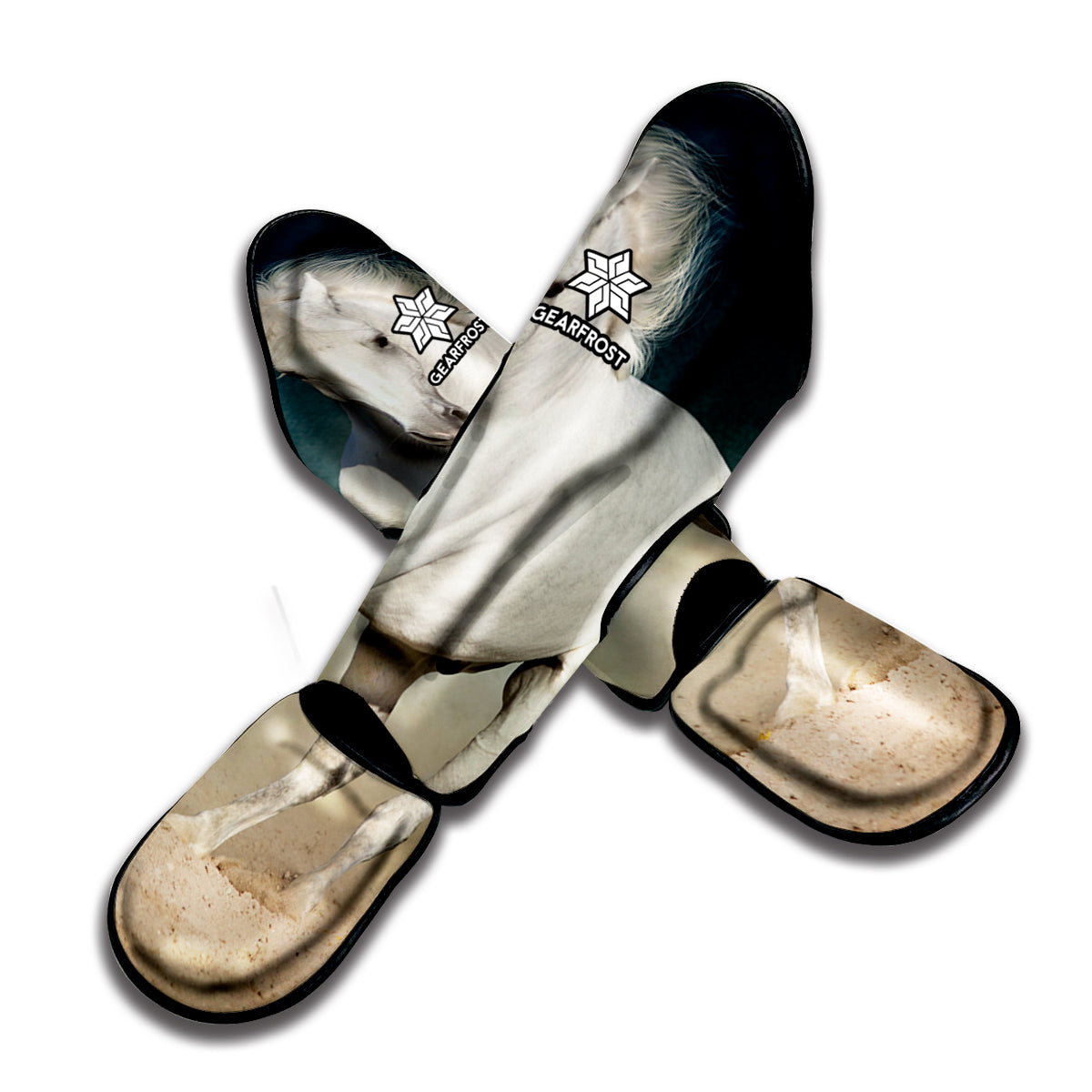White Stallion Horse Print Muay Thai Shin Guard