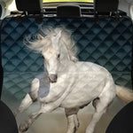 White Stallion Horse Print Pet Car Back Seat Cover