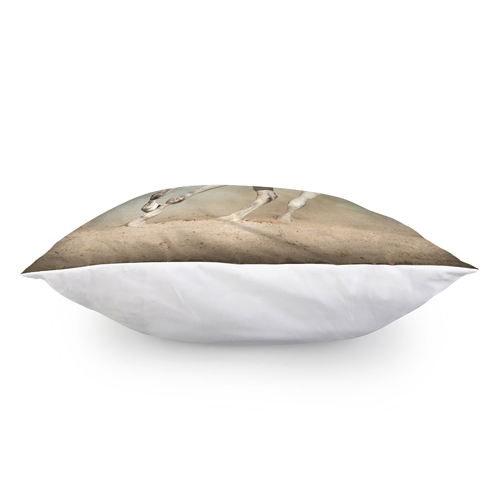 White Stallion Horse Print Pillow Cover