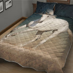 White Stallion Horse Print Quilt Bed Set