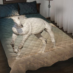 White Stallion Horse Print Quilt Bed Set